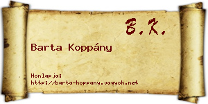 Barta Koppány névjegykártya