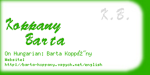 koppany barta business card